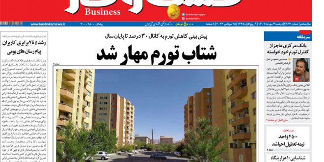 شماره ۲۸۶۷ روزنامه کسب و کار