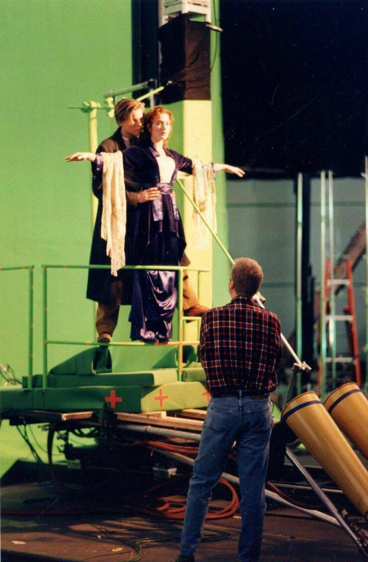 پشت صحنه یکی از معروف ترین بخش های فیلم تایتانیک (عکس)