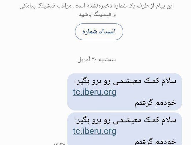 این پیامک ها درمورد یارانه پشتیبانی معیشتی جعلی است_آینده