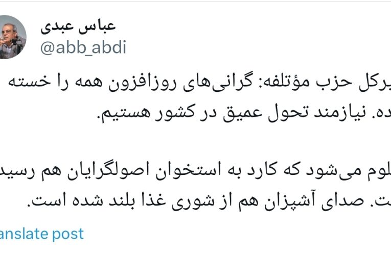 کنایه عباس عبدی به گرانی های تازه؛ صدای آشپزان هم از شوری غذا بلند شده است_آینده