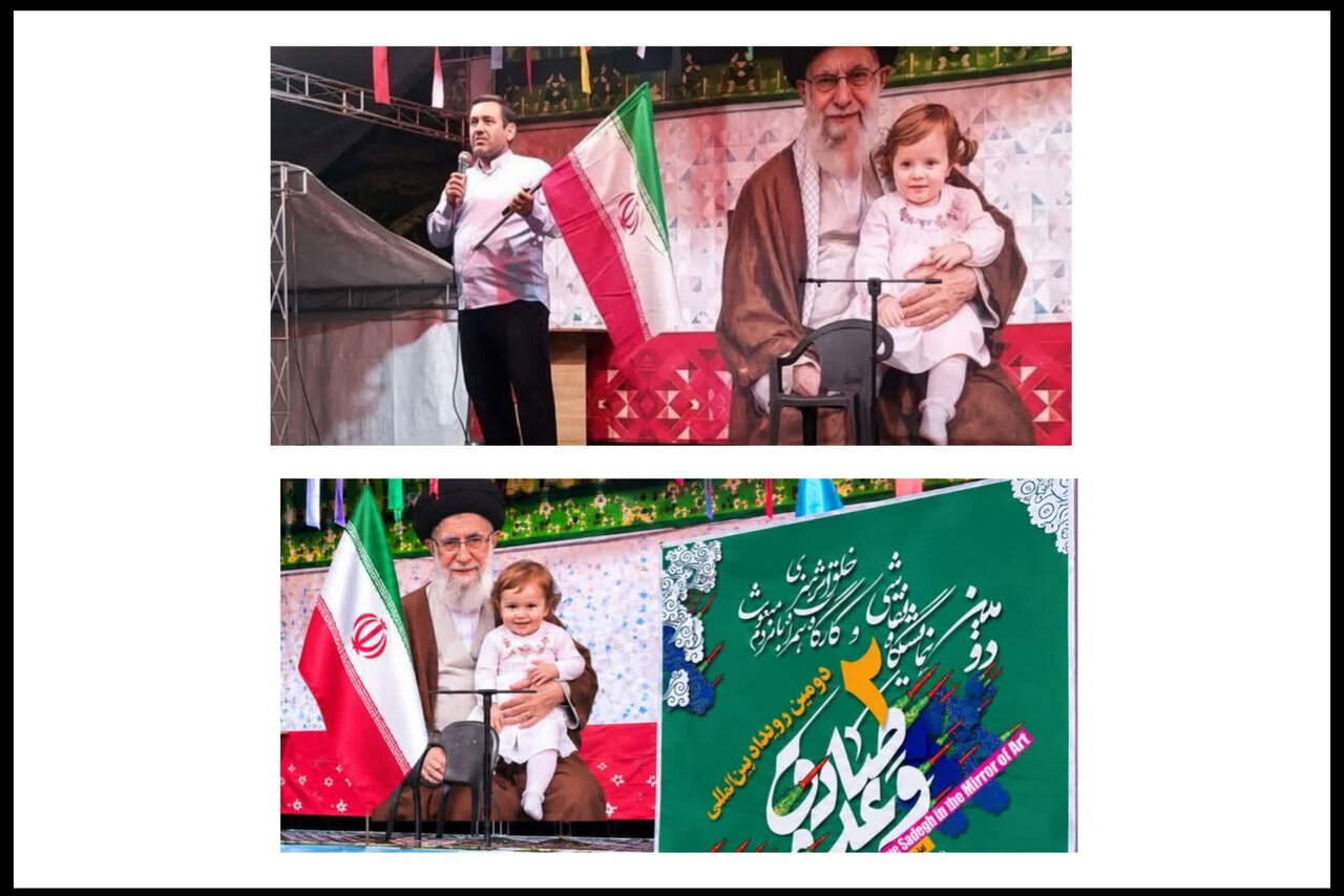 حامد شب‌خیز از نمایشگاه وعده صادق در آینه هنر در میدان فلسطین بازدید کرد